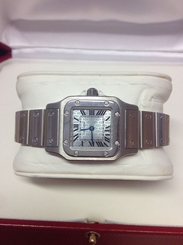 Cartier Santos Galbee W20064D6 Ladies Small Size - Blue Dial - Box & Paperwork
