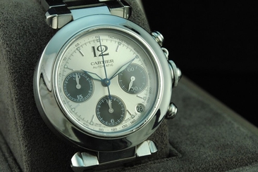 CARTIER Pasha Ref. 2412 Stainless Steel 36mm Automatic Chronograph Watch