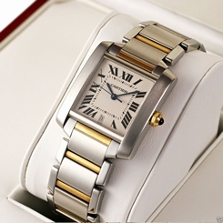 Cartier Tank Francaise w51005q4 Stainless Steel & Yellow Gold NEW Ret: $7,900 7612456002199