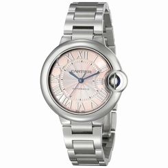 CARTIER WOMEN'S BALLON BLEU DE CARTIER 33MM AUTOMATIC PINK DIAL WATCH W6920100