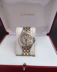 Beautiful Cartier Cougar 18k Gold S/steel Mens Santos Panthere VGC Box 118.000