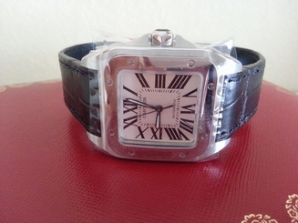 New Cartier Santos 100 Automatic Medium Watch W20106X8 7612456316036