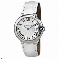 CARTIER WOMEN'S BALLON BLEU DE CARTIER LEATHER BAND QUARTZ WATCH W6920087