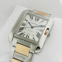 CARTIER Tank Anglaise Large 18kt Pink Gold Stainless Steel W5310006 Ret: $11,100 7612456857133