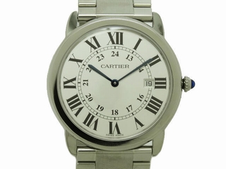 Pre-Owned CARTIER Ronde Solo LM W6701005 Men's SS Silver Quartz Watch, MD 7612456632228
