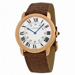 CARTIER UNISEX RONDE SOLO DE CARTIER 36MM LEATHER BAND QUARTZ WATCH W6701008