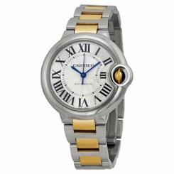 CARTIER WOMEN'S BALLON BLEU DE CARTIER 33MM TWO TONE AUTOMATIC WATCH W2BB0002
