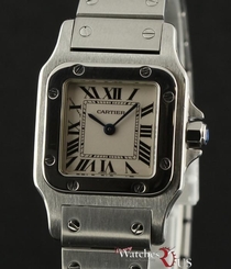 Cartier Santos Galbee 24mm Stainless Steel White Roman W20056D6 2Yr Warnty #568 7612456211799