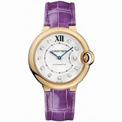 CARTIER UNISEX BALLON BLEU DE CARTIER LEATHER BAND AUTOMATIC WATCH WE902028