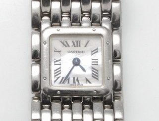 Authentic CARTIER Ruban Mother of Pearl Dial 2420 Stainless Steel Watch 69.8 g