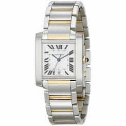CARTIER MEN'S 28MM STEEL BRACELET & CASE AUTOMATIC WHITE DIAL WATCH W51005Q4