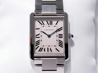Pre-Owned CARTIER Tank Solo M5200014 Men's SS White Dial Quartz Watch, MD