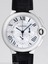 Cartier Ballon Bleu Chronograph w6920003 Silver Dial on Strap B&P Ret: $10,200 7612456396939