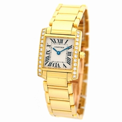CARTIER 18K Yellow Gold Tank Francaise Factory Diamonds we1001r8 Retail $31,200 7897557135131