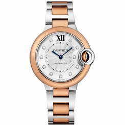 CARTIER WOMEN'S BALLON BLEU DE CARTIER 33MM TWO TONE AUTOMATIC WATCH W3BB0006