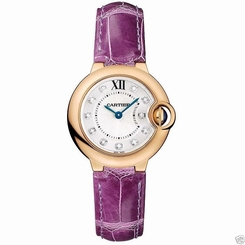 Cartier Ballon Bleu 28mm we902050 18kt Rose Gold Quartz Diamond Retail: $11,500 7612456845994