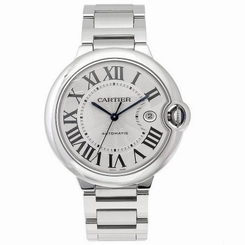 CARTIER MEN'S BALLON BLEU 42MM STEEL BRACELET & CASE AUTOMATIC WATCH W69012Z4