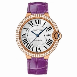 CARTIER MEN'S BALLON BLEU DE CARTIER 42MM PURPLE AUTOMATIC WATCH WE900851