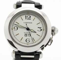 Cartier Pasha BIG Date 2475 Automatic Steel 35mm White Dial + Bracelet & Strap