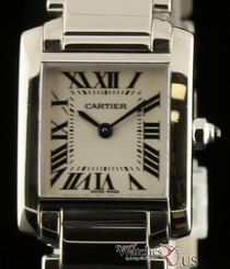 Cartier Tank Francaise Ladies W50012S3 Quartz White Roman White Gold B/P/W #192 7612456145391