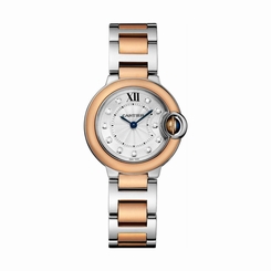 CARTIER WOMEN'S BALLON BLEU DE CARTIER 28MM STEEL CASE QUARTZ WATCH W3BB0005