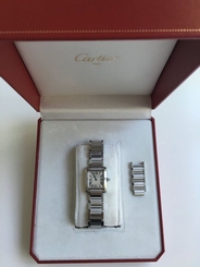 Cartier Tank Francaise 2384 SS Wrist Watch for Women