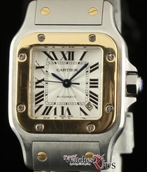 Cartier Santos Galbee W20057C4 Steel Gold Automatic Silver 2 Year Warranty #591