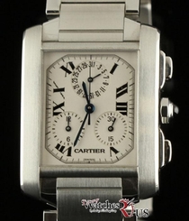 Cartier Tank Francaise Chronoflex W51001Q3 Steel 2303 Box/Papers/Warranty #800