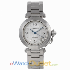 Cartier Pasha C Silver Grid Dial 35mm W31023M7 Automatic Watch