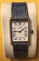 Vintage Must De Cartier Sterling 925 Watch Tank Quartz Swiss