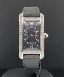 Cartier Tank Americaine Medium Factory Diamond WB710002 Automatic 18k White Gold