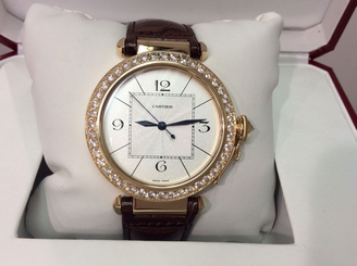 CARTIER Ref. WJ120351 PASHA 42mm 18K Y/Gold w/ Factory Diamonds! STUNNING ITEM!