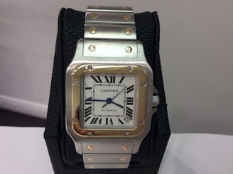 CARTIER Ref. W20099C4 SANTOS Galbee EXTRA LARGE 18K Y/GOLD & S/STEEL! Flawless!! 7612456303265