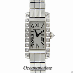 Cartier Lanieres Ladies 18K White Gold Diamond 3-Strand Quartz Watch #WJ2003W3