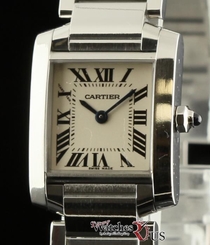 Cartier Tank Francaise Small Stainless Steel White W51008Q3 2Yr Warranty #573 7612456002212