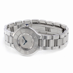 Used Watch Women Cartier Mast 21 SM W10109T2 quartz Silver stainless O4T