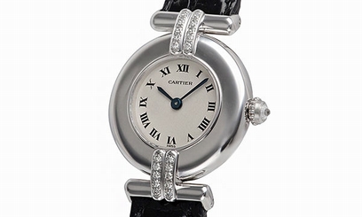 Used Watch Women Cartier Korize quartz Silver White gold U2A