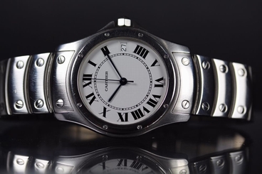 Cartier Santos Ronde Stainless Steel Automatic White Dial Men's WristWatch 1920