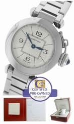 Ladies Cartier Miss Pasha Mini Silver Stainless 27mm Swiss Quartz Watch 2973 845960001021