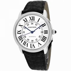 CARTIER MEN'S RONDE SOLO DE CARTIER 42MM LEATHER BAND AUTOMATIC WATCH W6701010 7612456835537