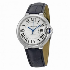 CARTIER WOMEN'S BALLON BLEU DE CARTIER LEATHER BAND AUTOMATIC WATCH W69017Z4 7612456383298
