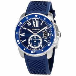 Cartier Calibre Diver Automatic Blue Dial Mens Watch WSCA0011