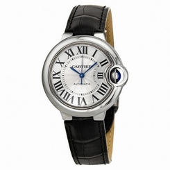 CARTIER WOMEN'S BALLON BLEU DE CARTIER 33MM BLACK AUTOMATIC WATCH W6920085