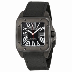Cartier Santos Automatic Black Dial Mens Watch WSSA0006