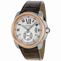 Cartier Calibre De Cartier Silver Dial Mechanical Wind Mens Watch W7100039 7612456685187