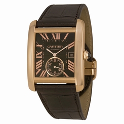 Cartier Tank MC Mechanical Brown Dial Brown Leather Strap Mens Watch W5330002