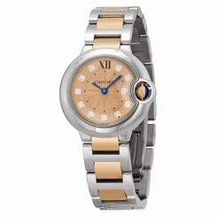 Cartier Silver Dial 18kt Rose Gold and Stainless Steel Ladies Watch WE902052 7613268296073