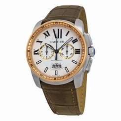 Cartier Mens Calibre De Cartier 18Kt Rose Automatic Swiss Made Watch W7100043 7613268267240