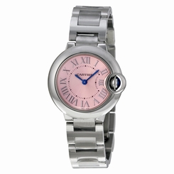 Cartier Ballon Bleu Pink Dial Stainless Steel Ladies Watch W6920038 7613268382547