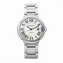 CARTIER WOMEN'S 36MM STEEL BRACELET & CASE AUTOMATIC MOCHA DIAL WATCH W6920046 7612456620874